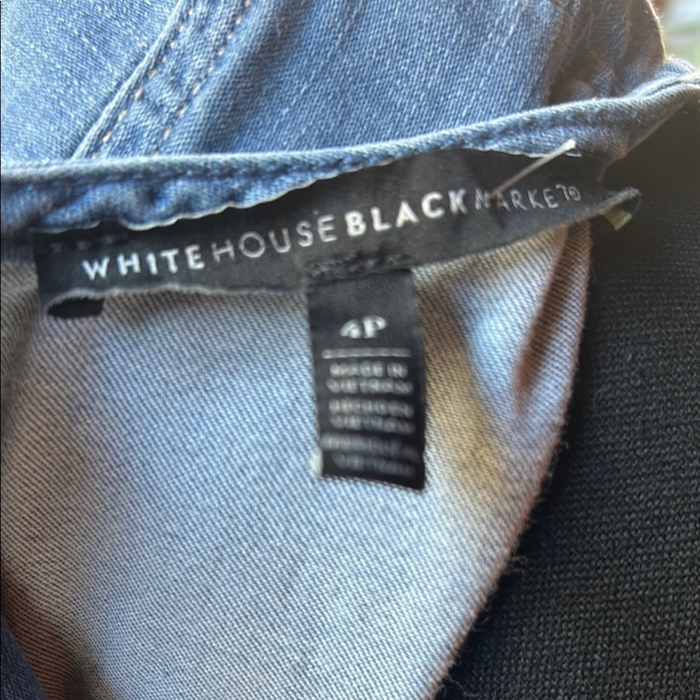 White House Black Market Blue Wrap Tie Front Mini Dress - Picture 2 of 12
